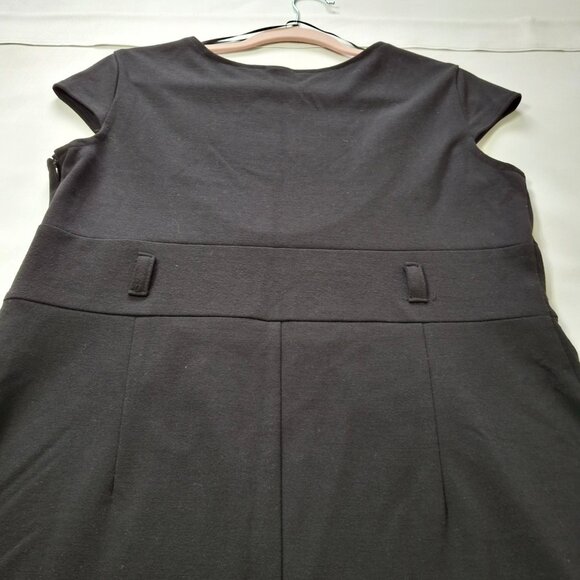 Suzy Jumper Dress Sz XL Empire Waist Sheath Style Cap Sleeves Side Zipper Insert - Picture 10 of 12